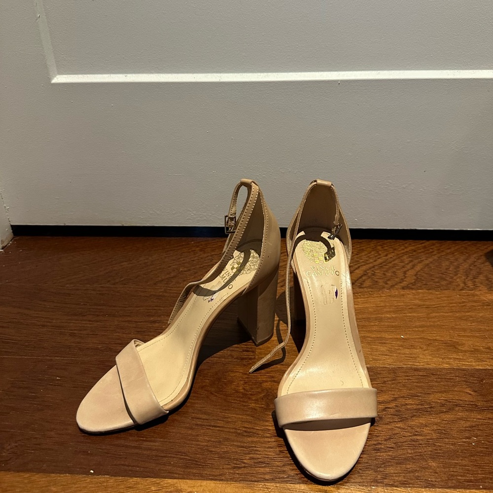 Vince Camuto Nude Block Heel Sandals